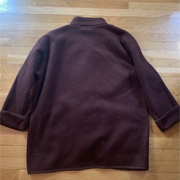 Diane Von Furstenberg Vintage Brown Felt Oversized‎ Sweater Jacket Sz M/L - Picture 9 of 9